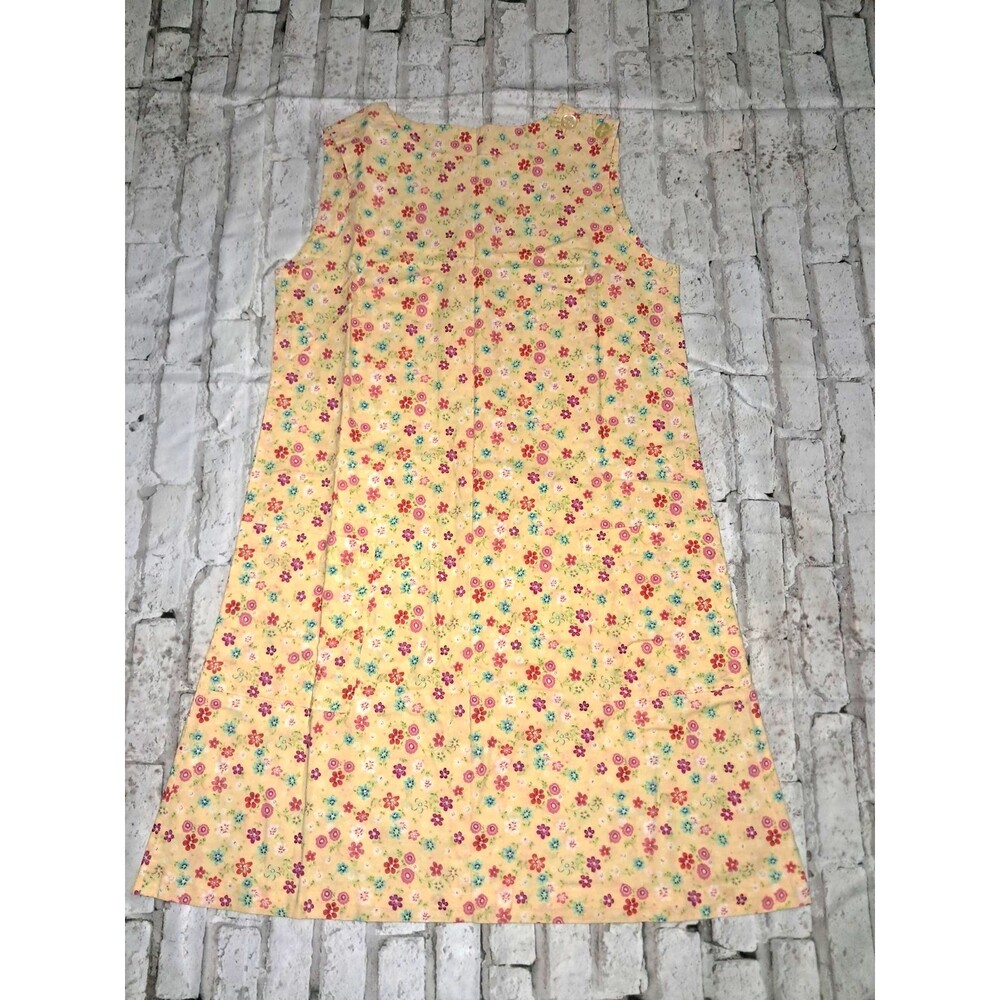 Handmade Women's Size Small Tank Dress Bright Yelllow Floral
